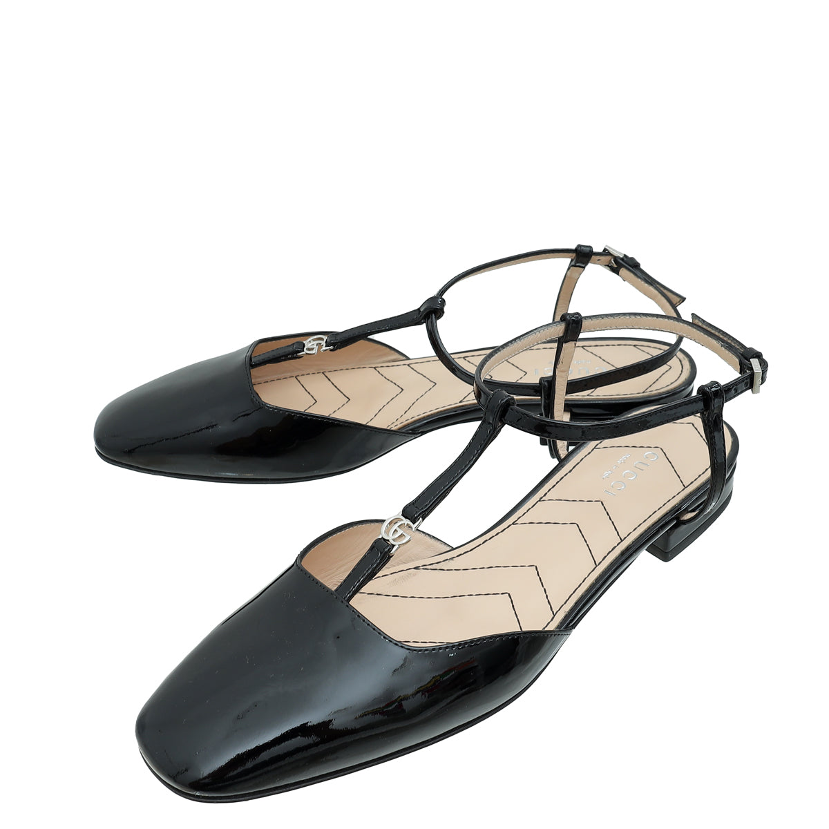 Gucci Black Double G Ballet Flats 37-Gucci-THE CLOSET