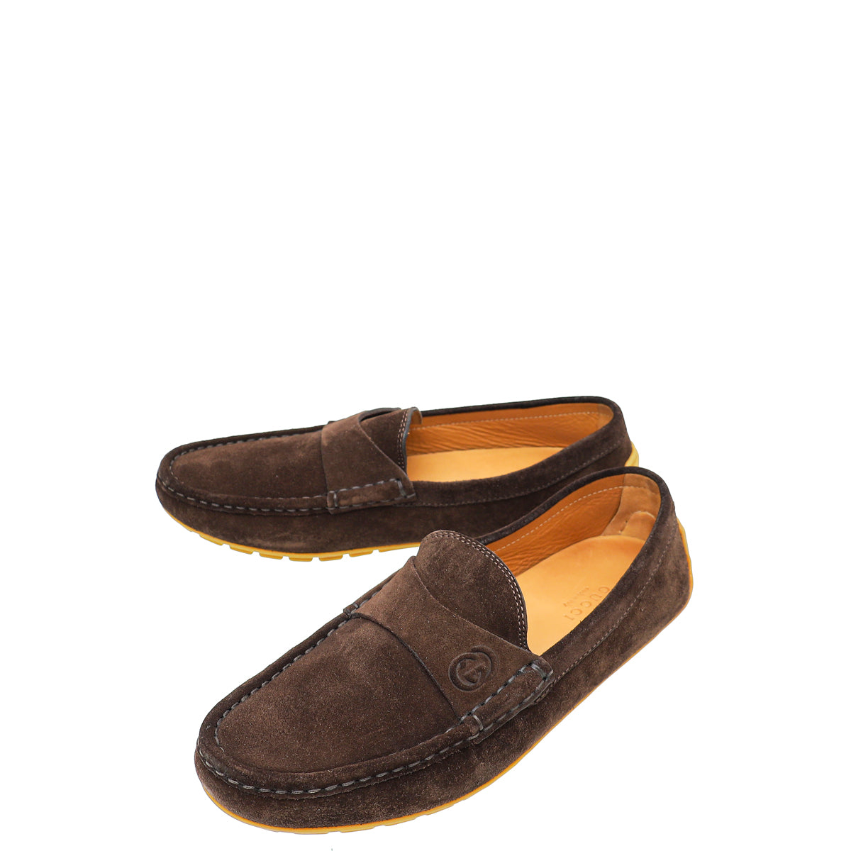 Gucci Brown Suede GG Loafers 37-Gucci-THE CLOSET