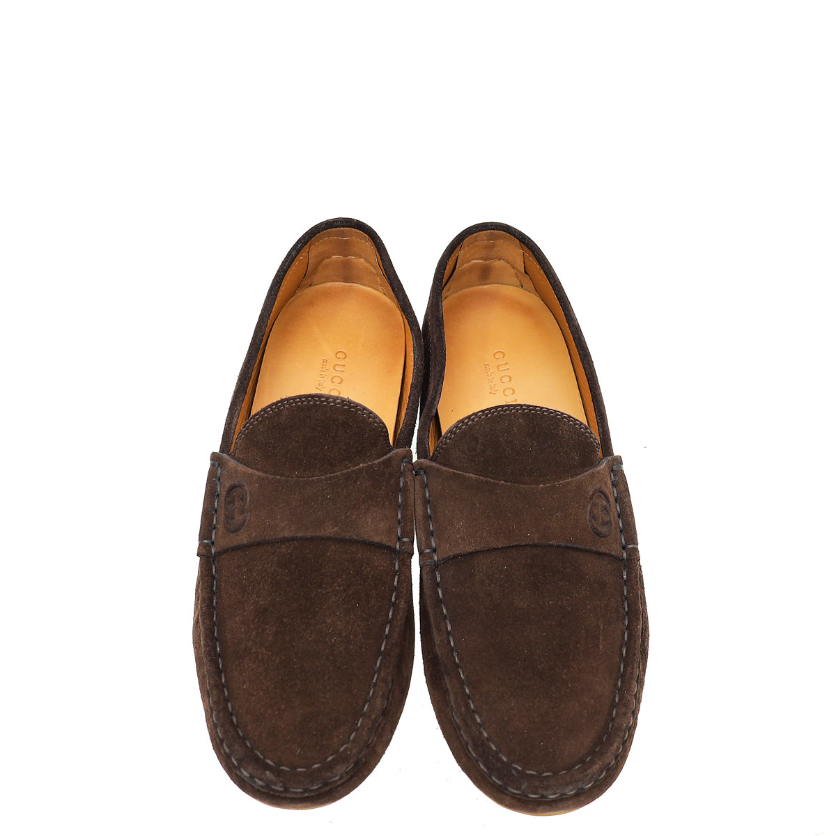 Gucci Brown Suede GG Loafers 37