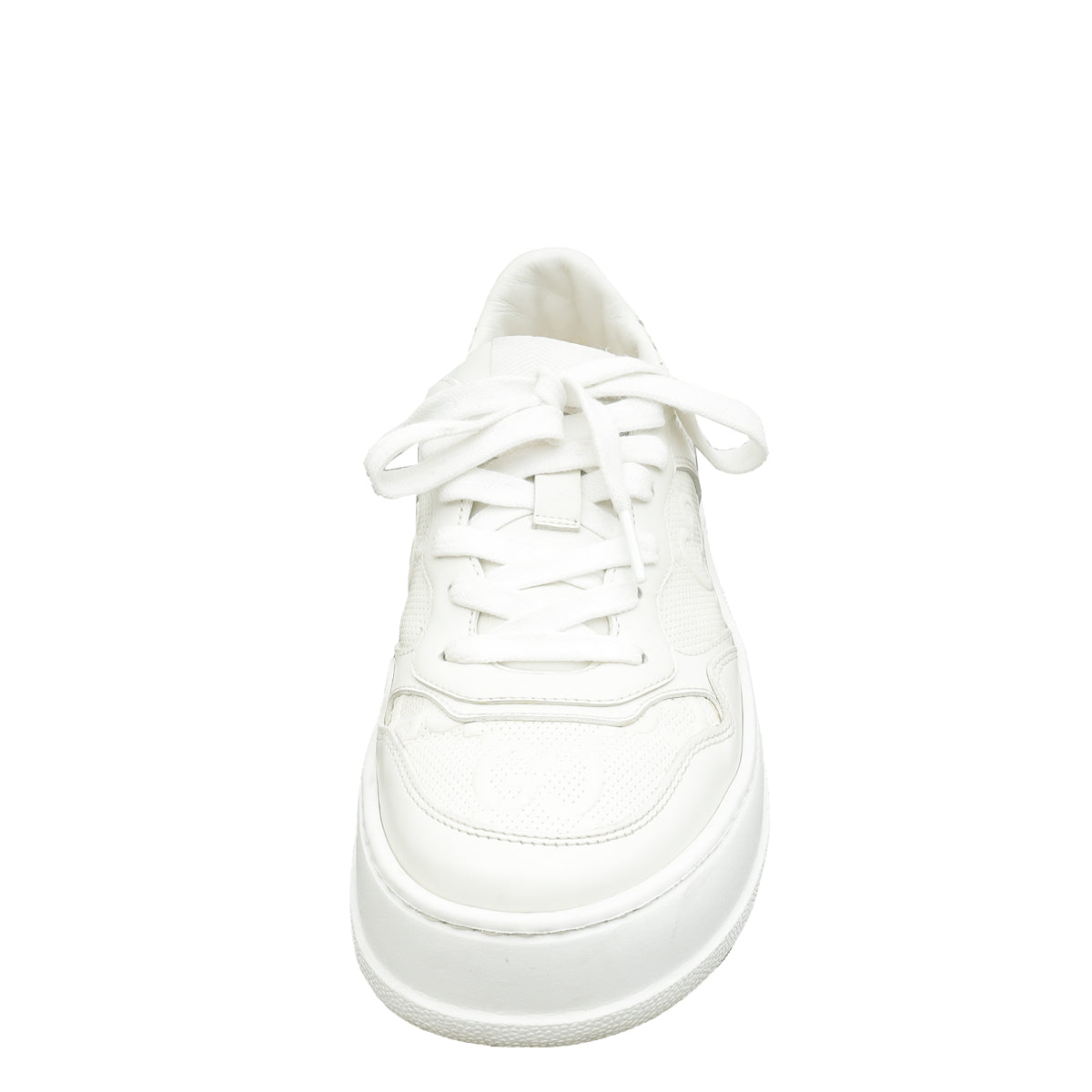 Gucci White GG Embossed Trainers 38.5