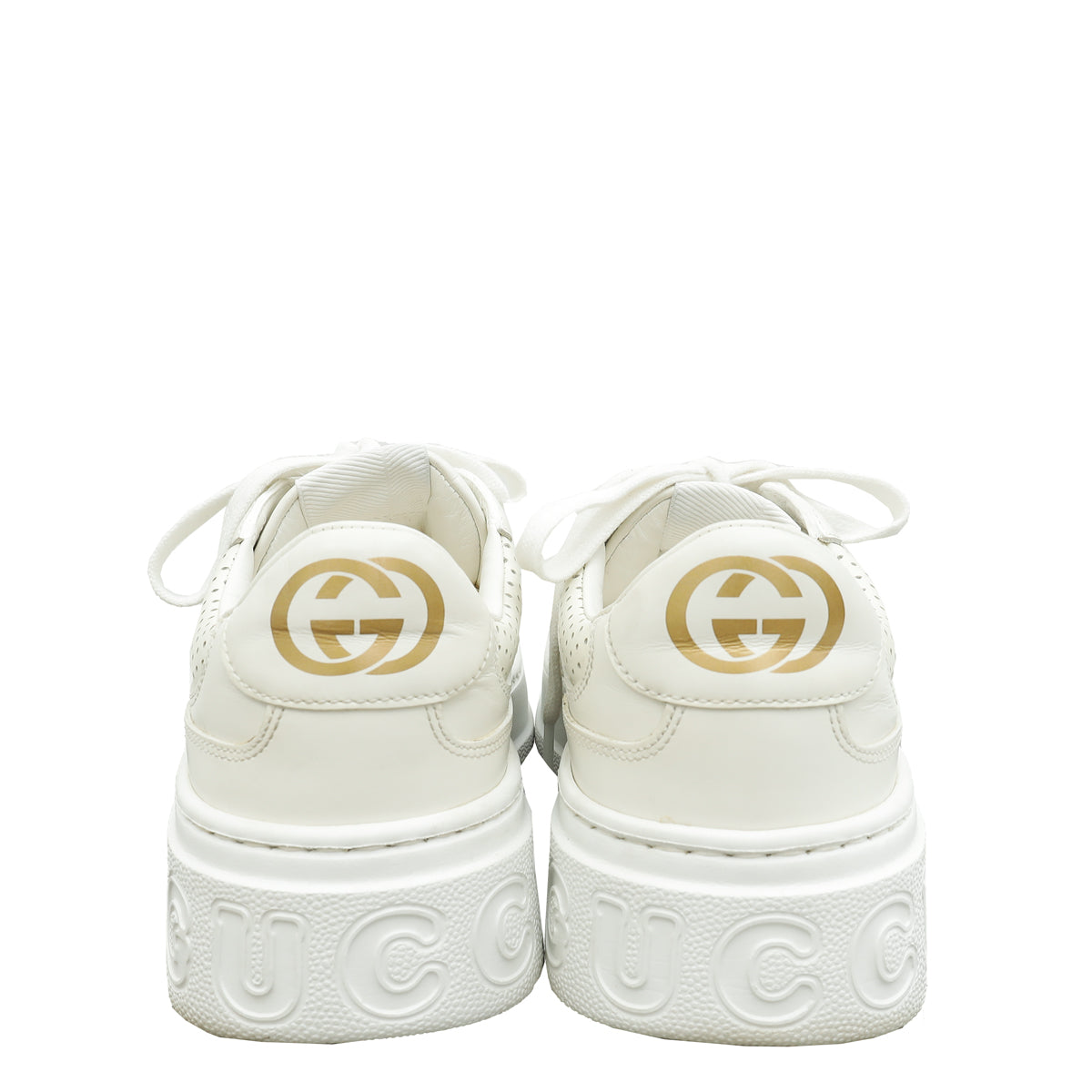 Gucci White GG Embossed Trainers 38.5 | Pre-Owned The Closet UAE