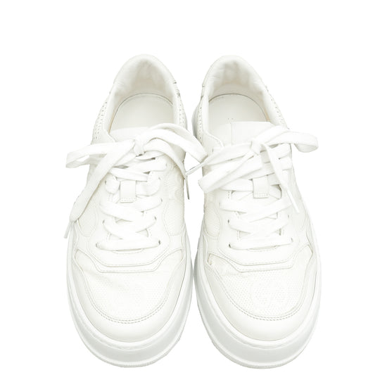 Gucci White GG Embossed Trainers 38.5