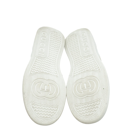 Gucci White GG Embossed Trainers 38.5