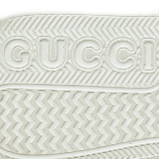 Gucci White GG Embossed Trainers 38.5