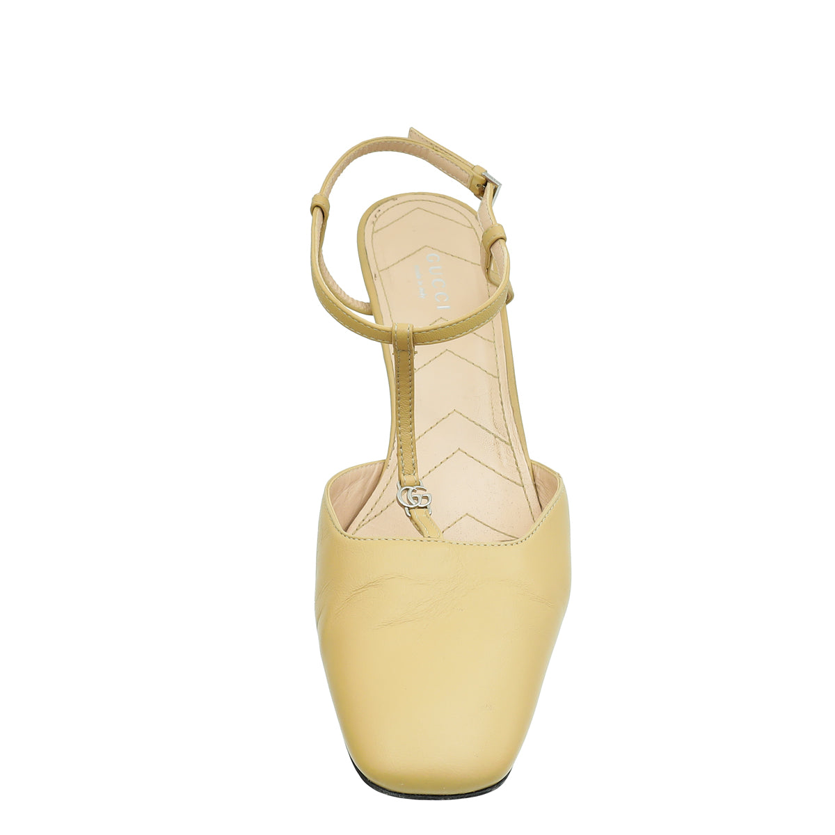 Gucci Beige GG T-Strap Pumps 38.5-Gucci-THE CLOSET