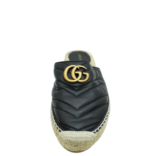 Gucci Black GG Marmont Espadrille Mules 38.5