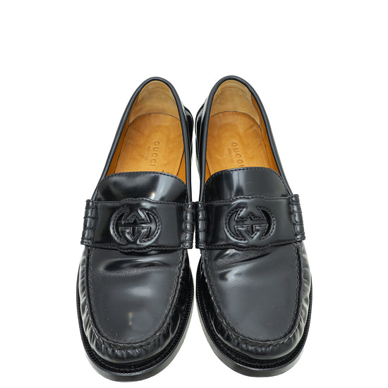 Gucci Black Interlocking G Loafer 38.5