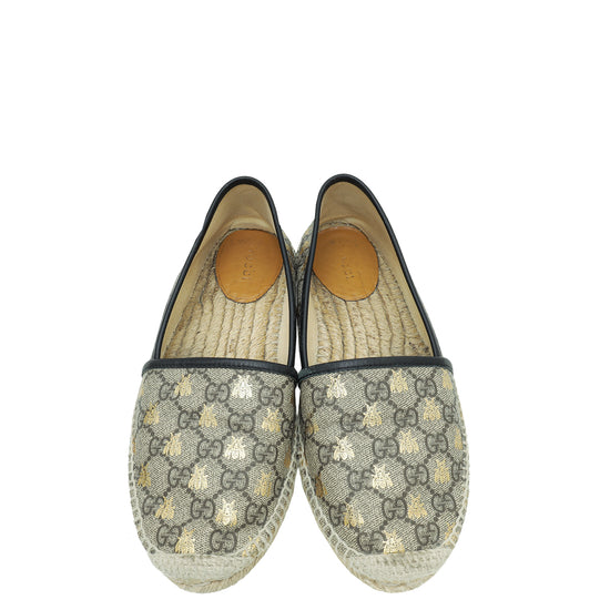 Gucci Tricolor GG Supreme Bees Espadrille 38