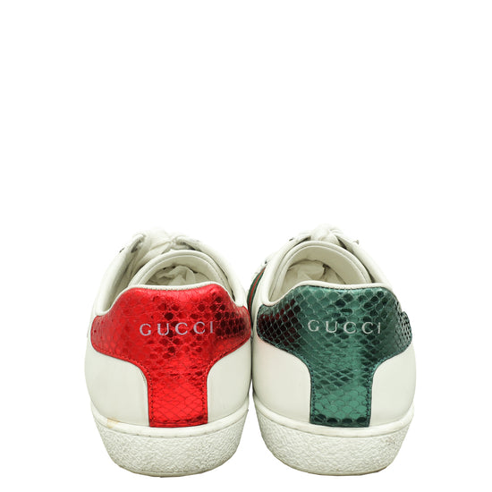 Gucci White Ace Bee Embroidered Sneaker 38