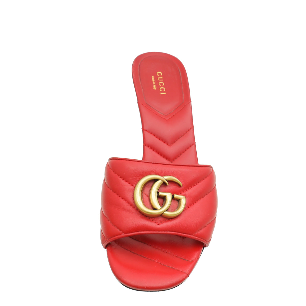 Gucci Red GG Marmont Slide Mules Sandal 38-Gucci-THE CLOSET
