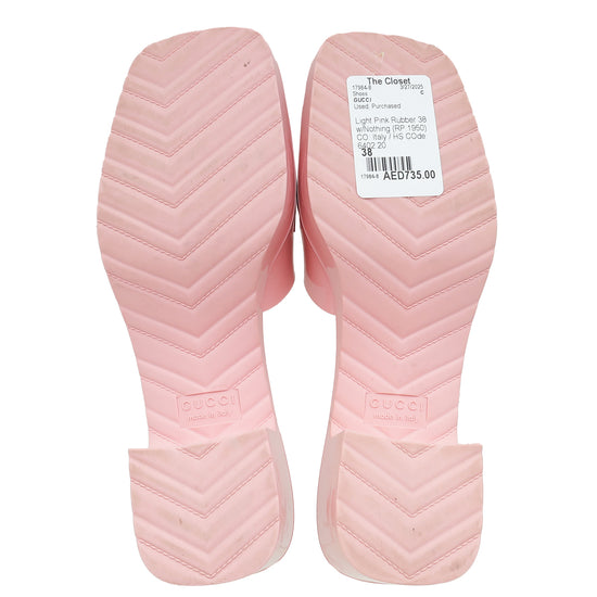 Load image into Gallery viewer, Gucci Light Pink Logo Rubber Slide Sandals 38
