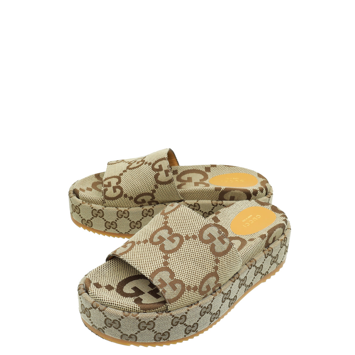 Gucci Ebony Women's Platform Slide Sandal 38-Gucci-THE CLOSET