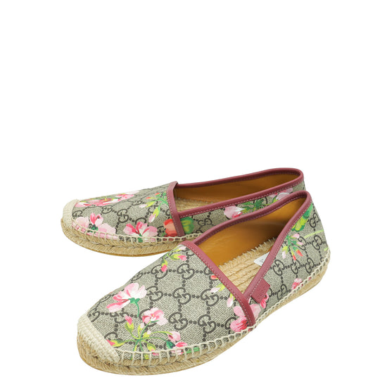 Gucci Bicolor GG Supreme Blooms Print Espadrille 38-Gucci-THE CLOSET