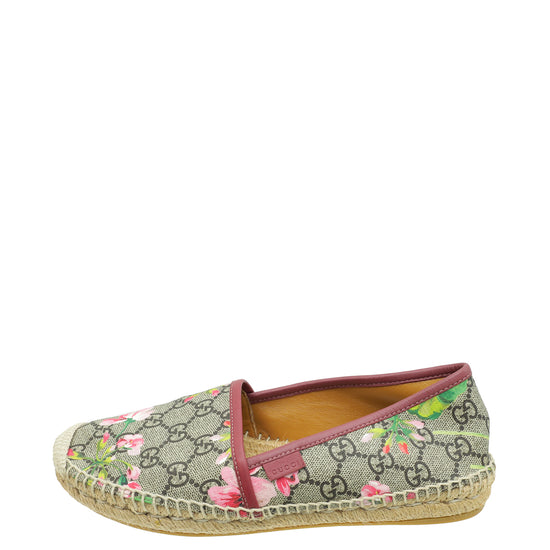 Gucci Bicolor GG Supreme Blooms Print Espadrille 38-Gucci-THE CLOSET