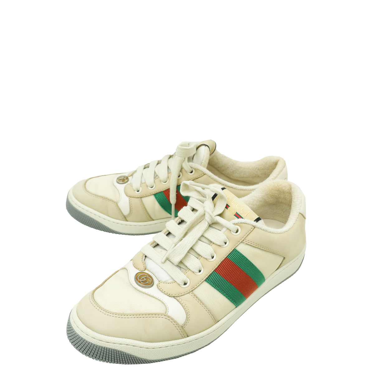 Gucci Ivory Screener GG Trainer Sneaker 38-Gucci-THE CLOSET