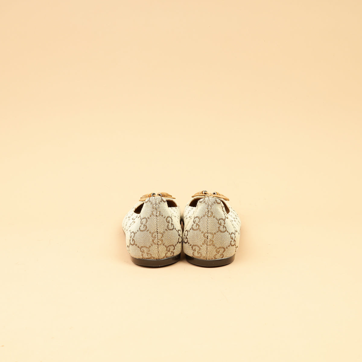 Gucci Bicolor GG Bamboo Tassel Bow Ballerina Flats 38-Gucci-THE CLOSET