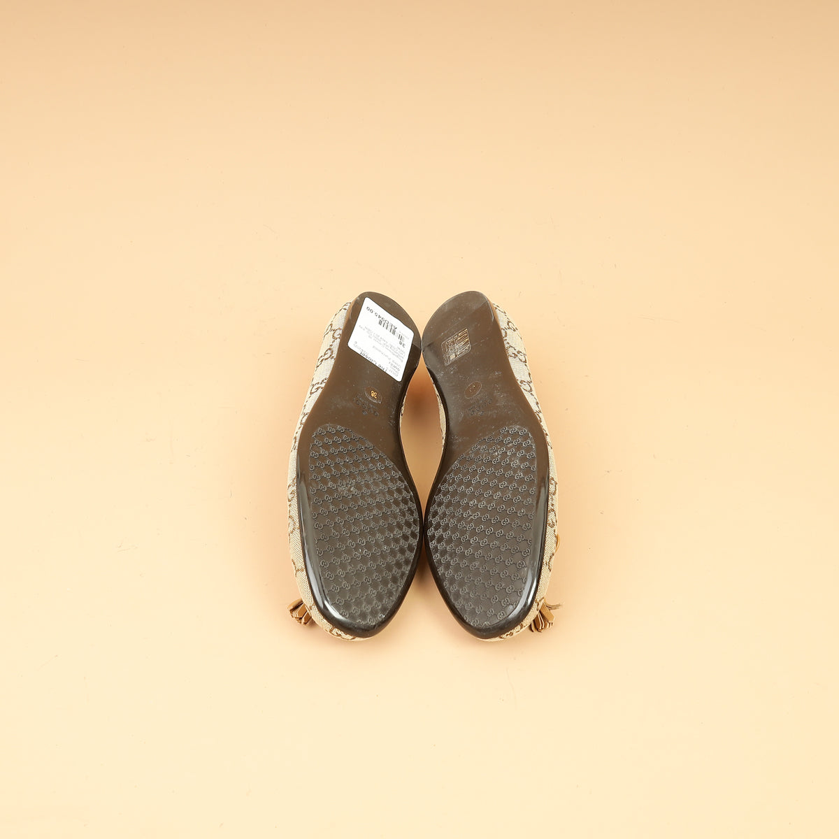 Gucci Bicolor GG Bamboo Tassel Bow Ballerina Flats 38-Gucci-THE CLOSET