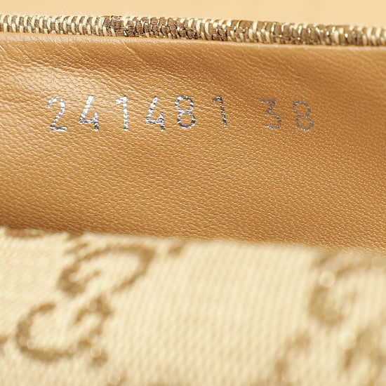 Gucci Bicolor GG Bamboo Tassel Bow Ballerina Flats 38-Gucci-THE CLOSET