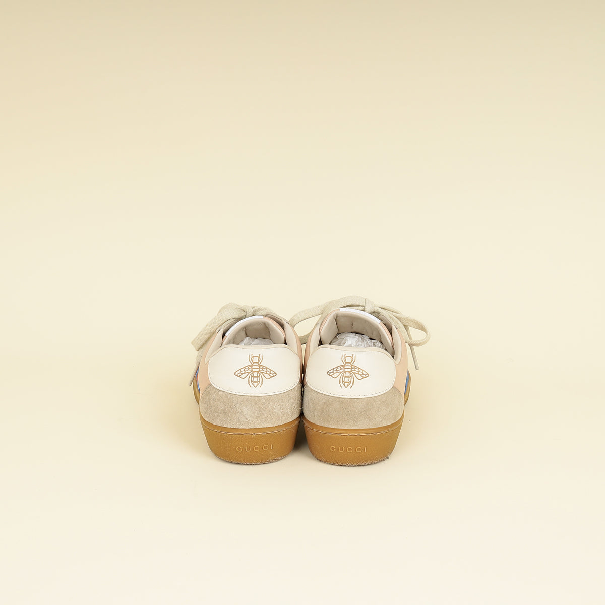 Gucci Oatmeal Soft Rose G74 Web Sneaker 38-Gucci-THE CLOSET