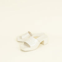 Gucci Ivory White Logo Rubber Slide Sandal 38