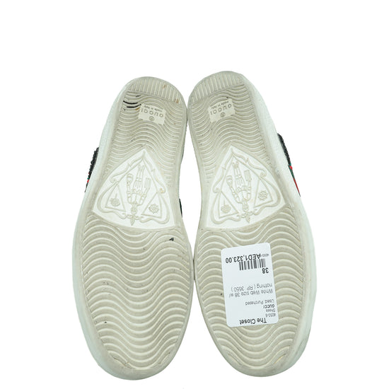 Gucci White Arrow Embroidered Ace Sneakers 38