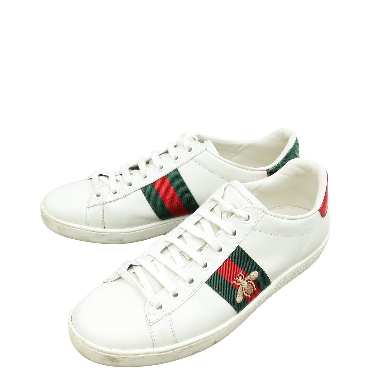 Gucci White Ace Bee Embroidered Sneakers 38