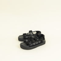 Gucci Black Crystal GG Dad Sandals 38