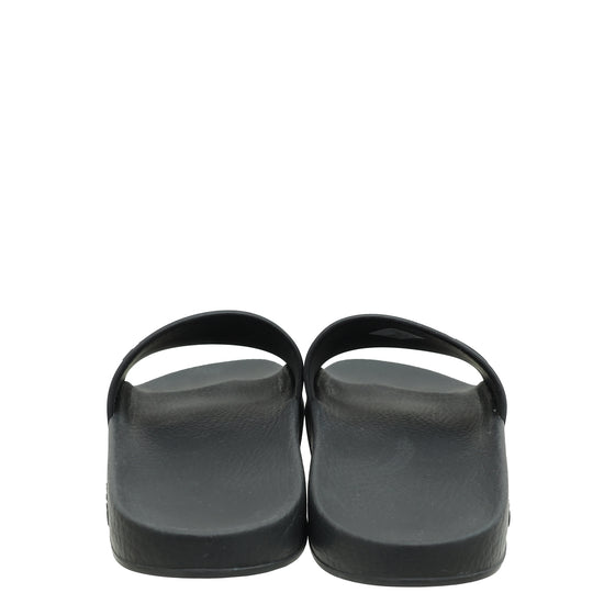 Gucci Black Logo Rubber Slide Sandal 39