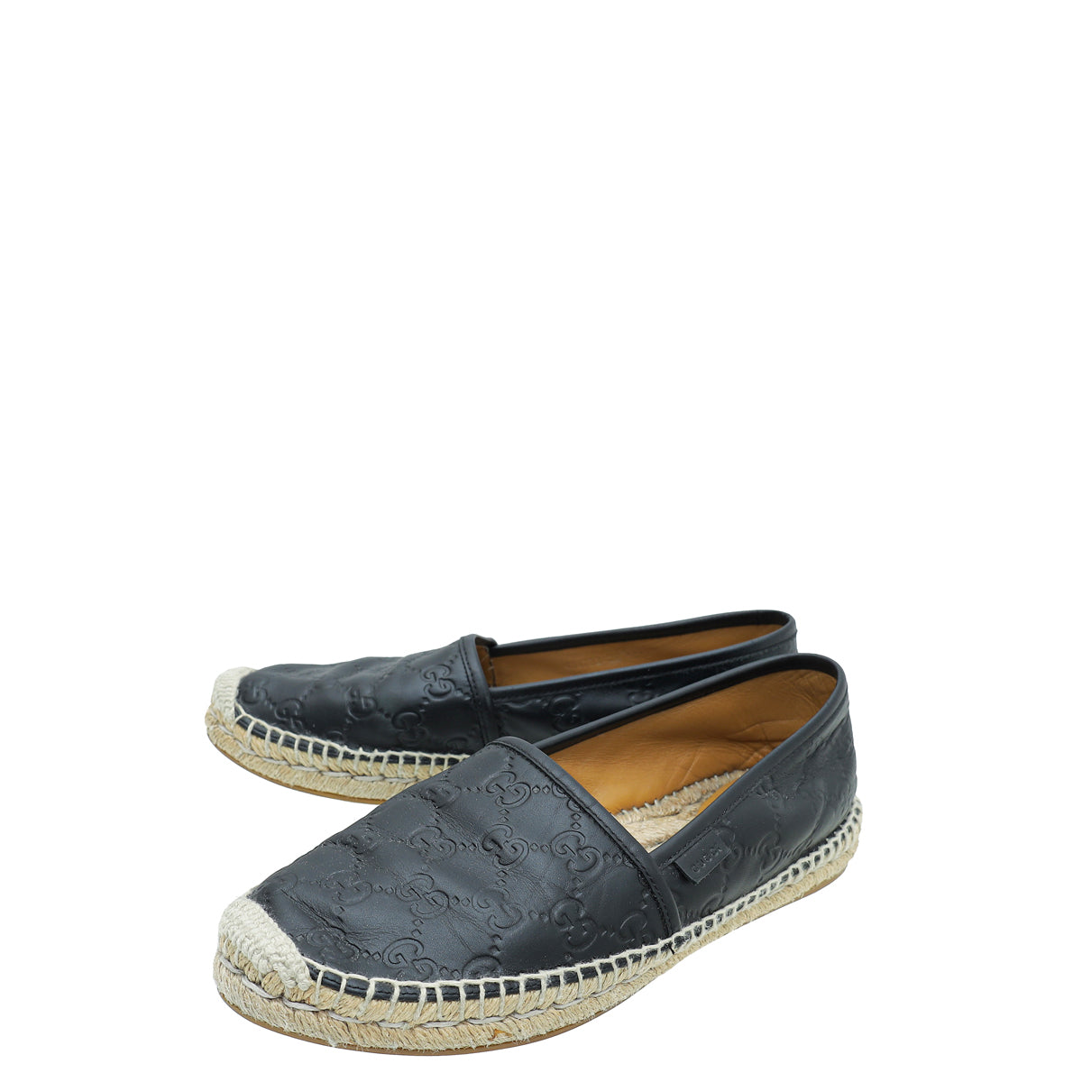 Gucci Black Guccissima Espadrille Flats 39-Gucci-THE CLOSET