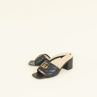 Gucci Black Double G Slide Sandals 39