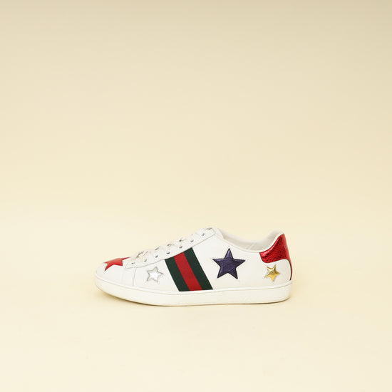 Gucci Multicolor Ace Star-Embroidered Sneakers 39-Gucci-THE CLOSET