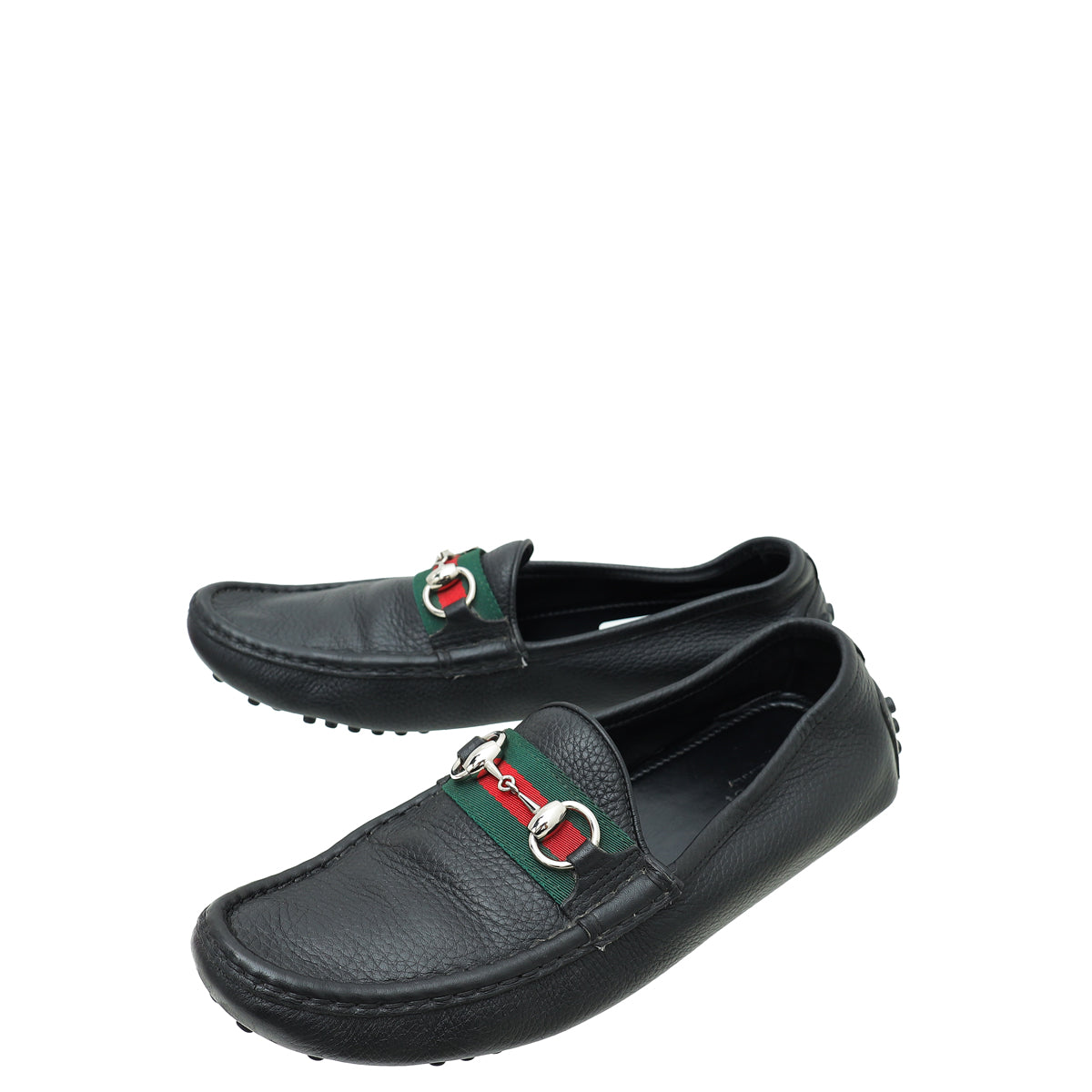 Gucci Black Web Horsebit Loafers 39-Gucci-THE CLOSET