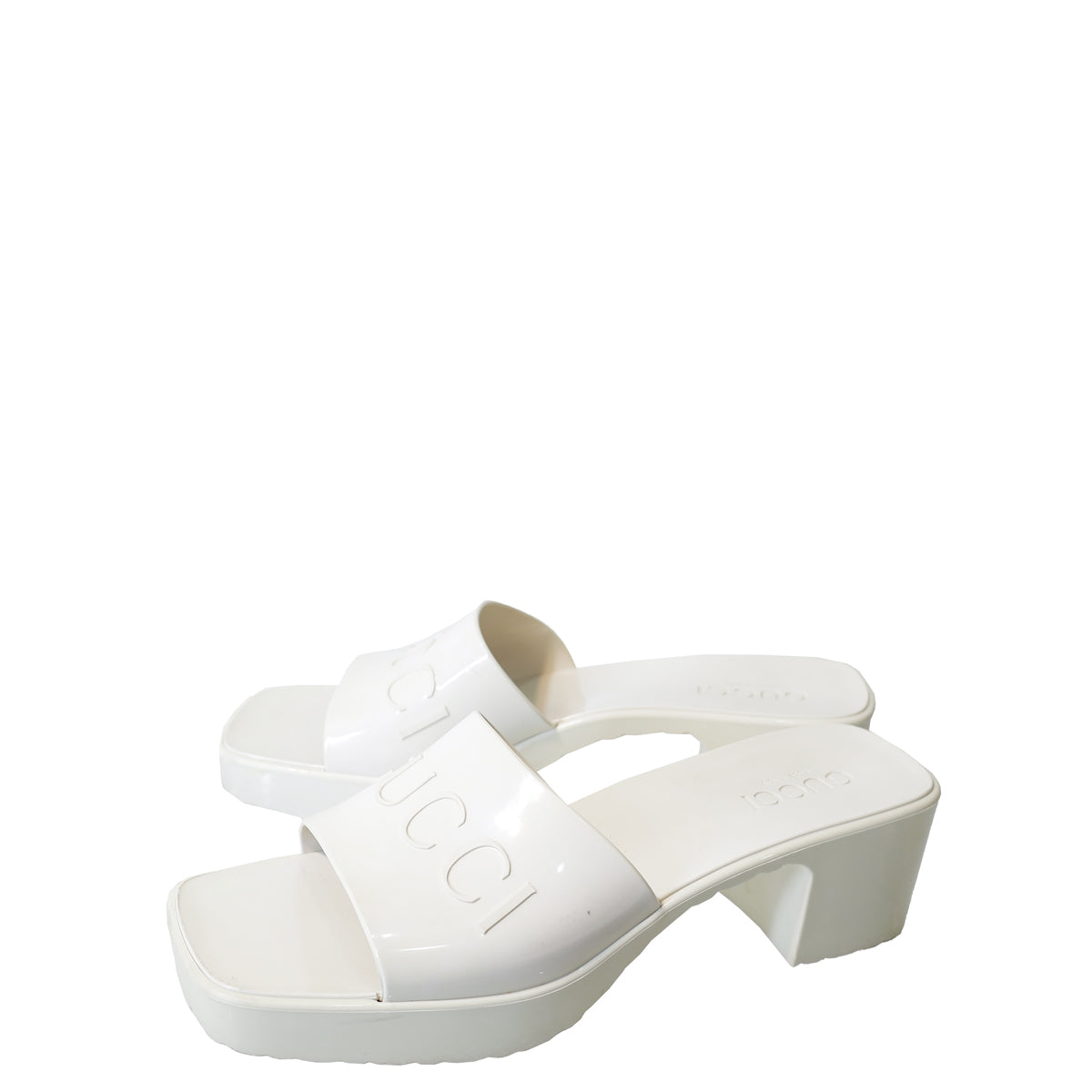 Gucci Ivory Logo Slide Sandals 39