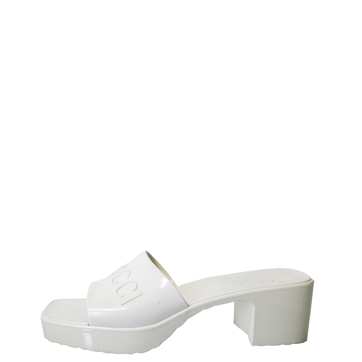 Gucci Ivory Logo Slide Sandals 39