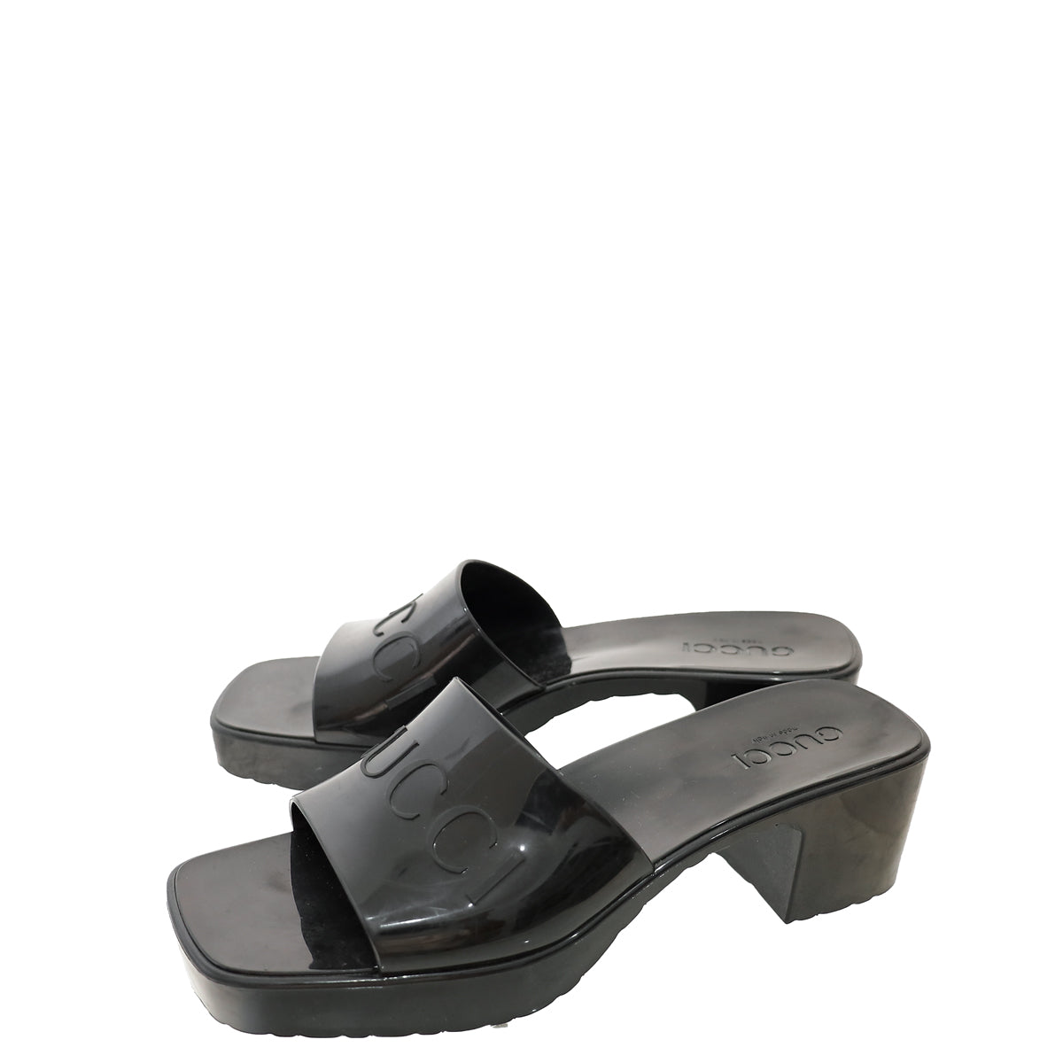 Gucci Black Logo Slide Sandals 39-Gucci-THE CLOSET