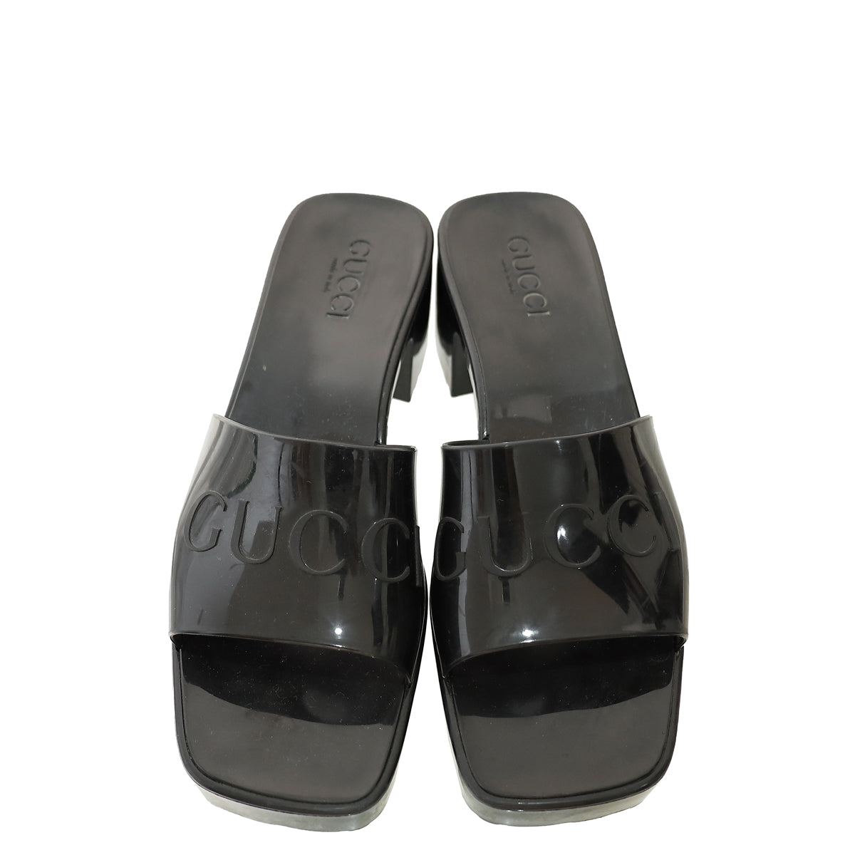 Gucci Black Logo Slide Sandals 39