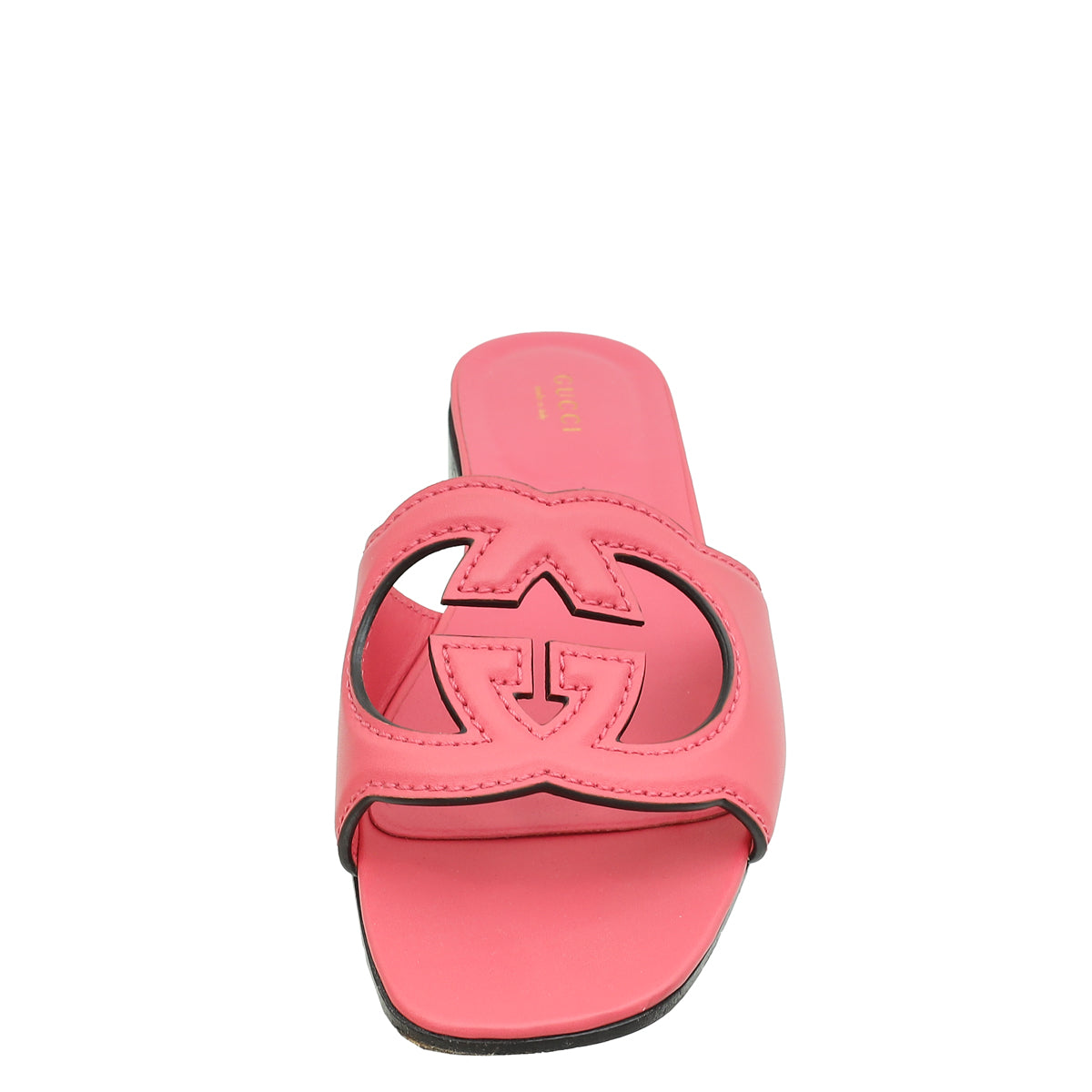 Gucci Dark Pink Interlocking G Cut-out Slide Sandals 39