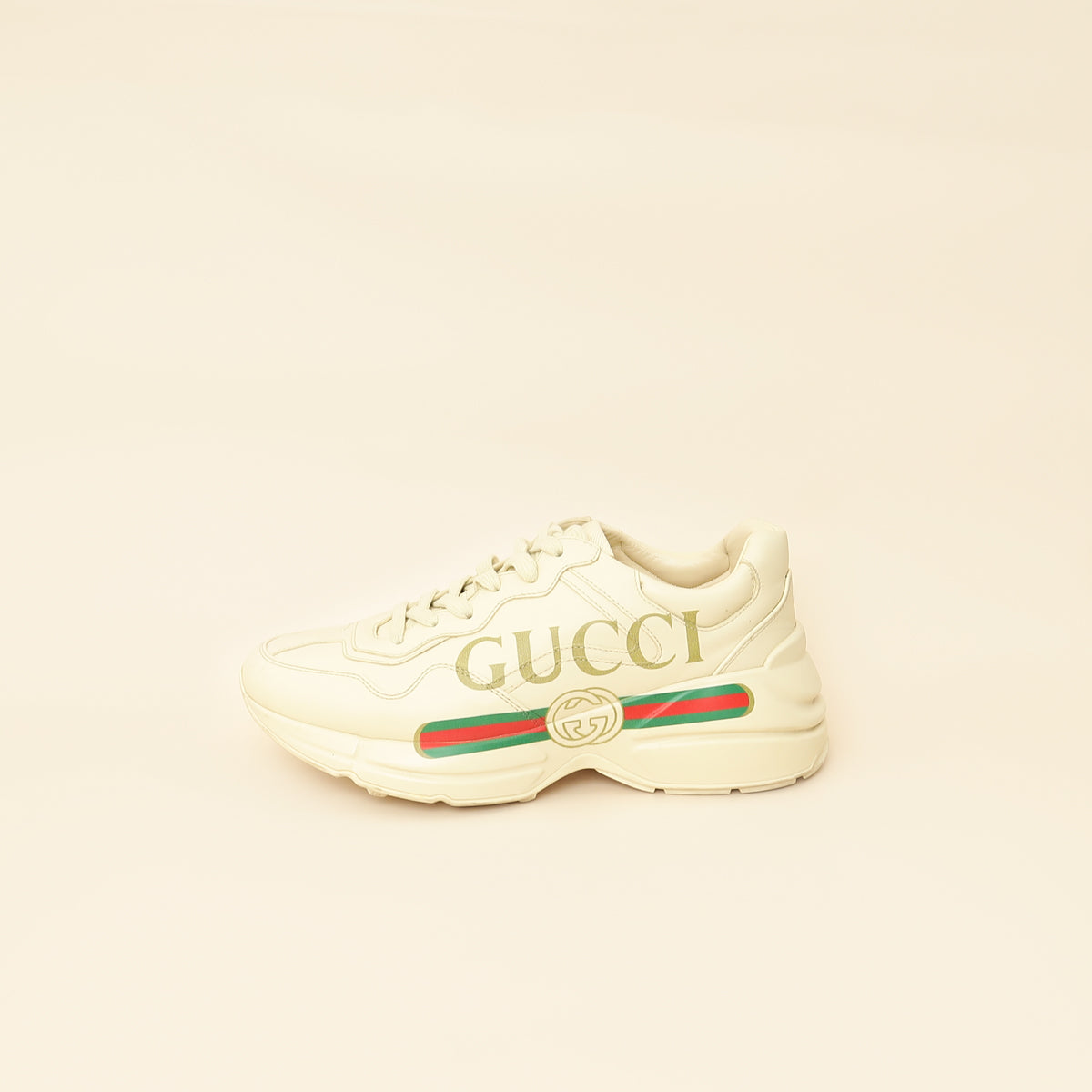 Gucci Ivory Logo Rhyton Sneakers 39-Gucci-THE CLOSET