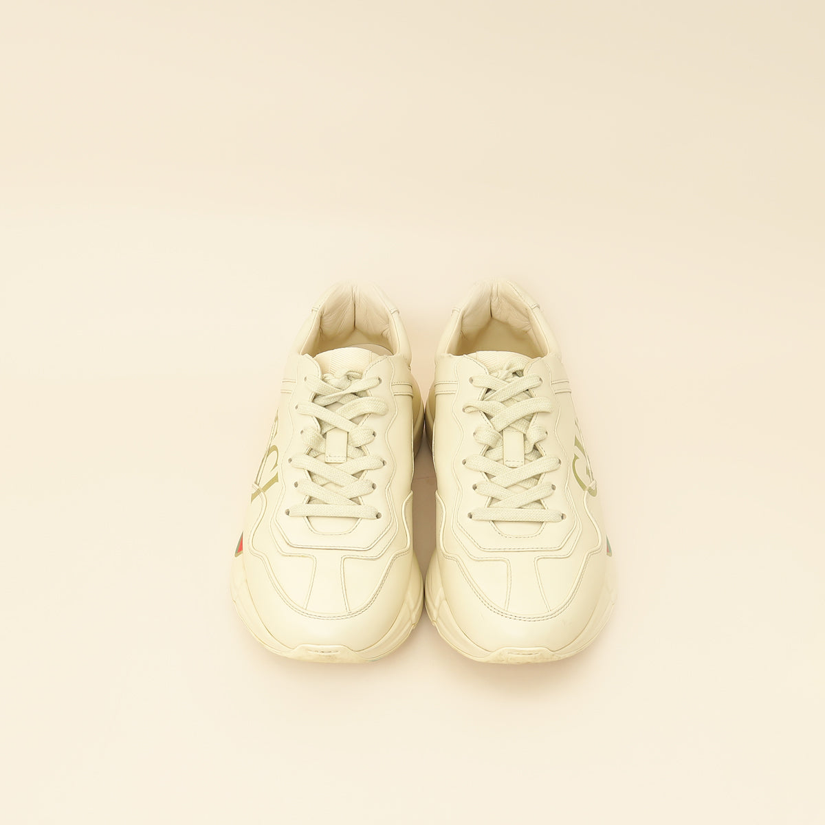Gucci Ivory Logo Rhyton Sneakers 39-Gucci-THE CLOSET