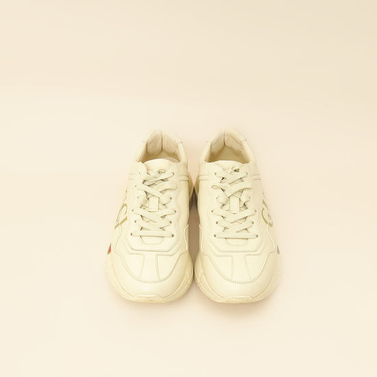 Gucci Ivory Logo Rhyton Sneakers 39-Gucci-THE CLOSET