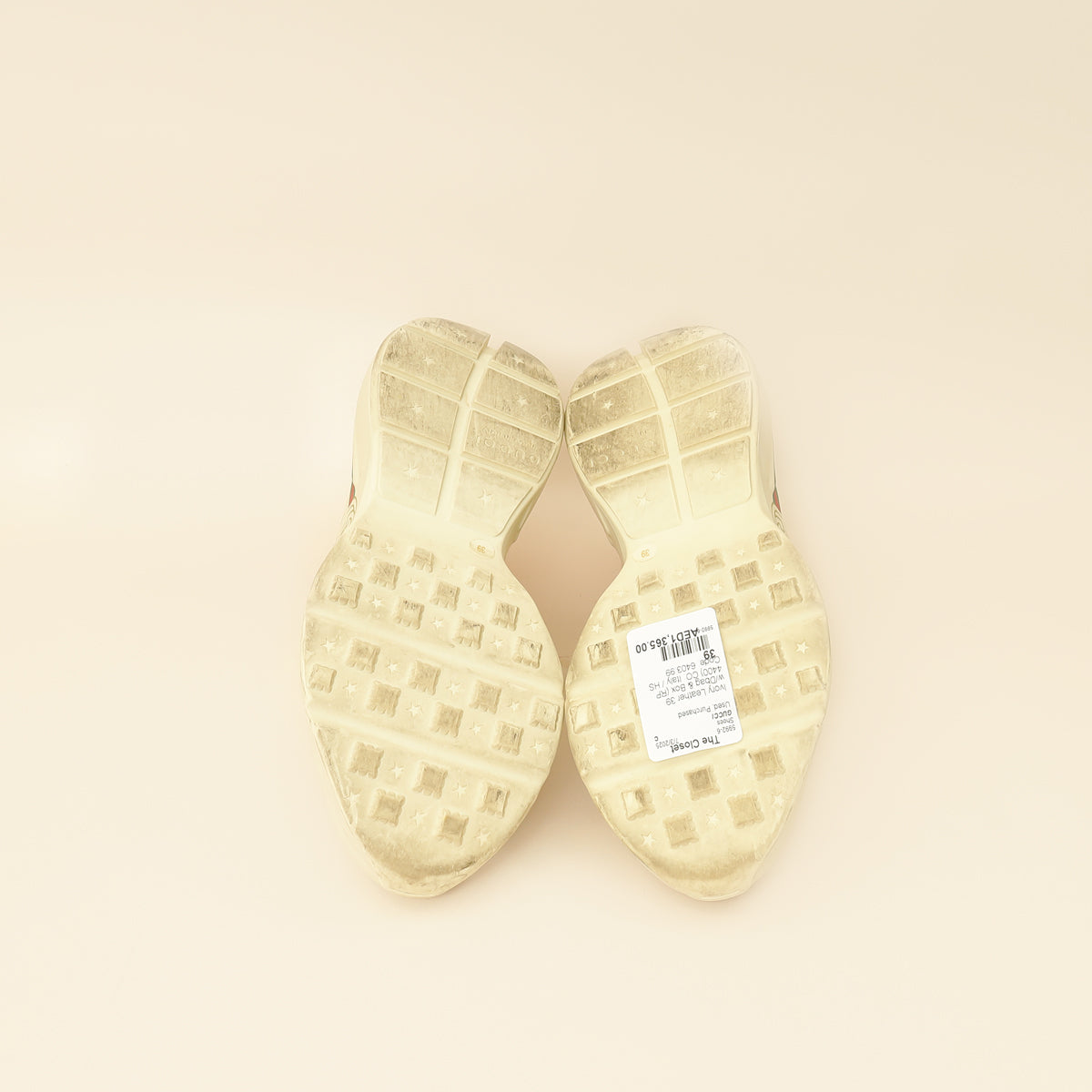 Gucci Ivory Logo Rhyton Sneakers 39-Gucci-THE CLOSET