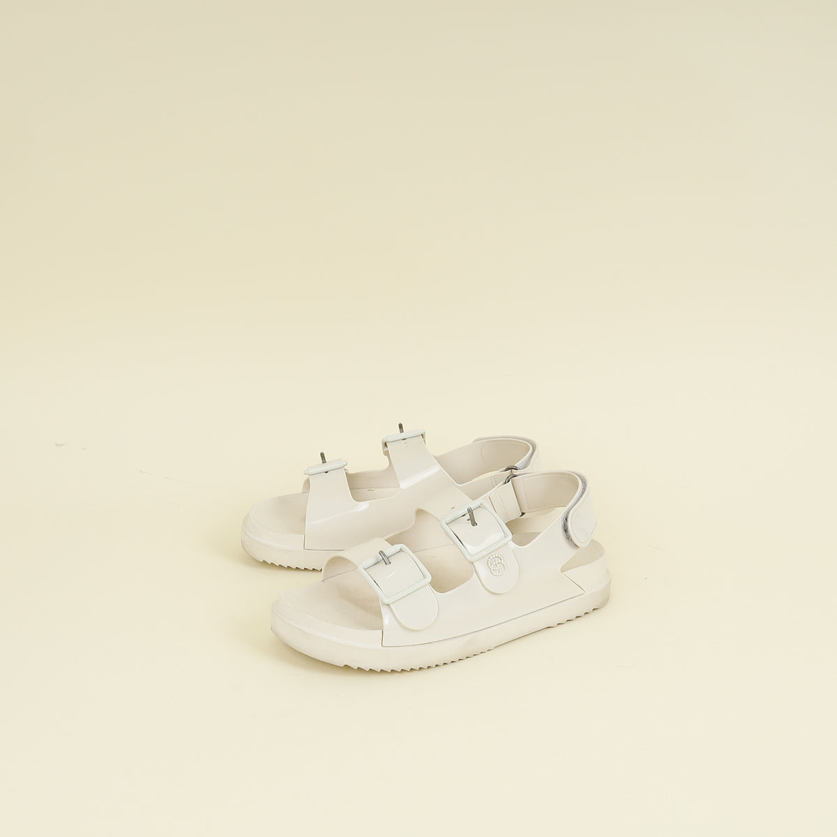 Gucci White Cream Mini Double G Sandal 39 – THE CLOSET