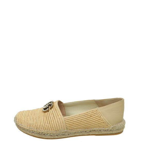 Gucci Bicolor Raffia Double G Espadrilles 40