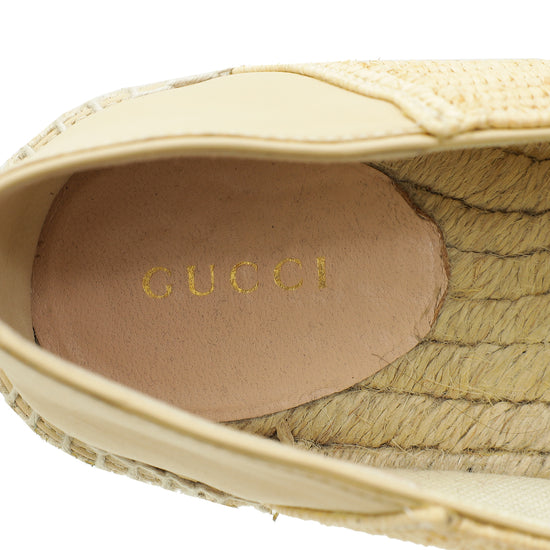 Gucci Bicolor Raffia Double G Espadrilles 40