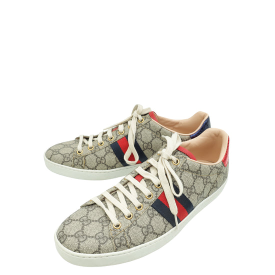 Gucci Ebony GG Supreme Ace Sneaker 40
