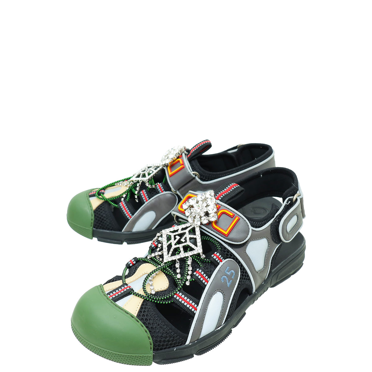 Gucci Multicolor Mesh Fabric Tinsel Sport Sandals 40-Gucci-THE CLOSET