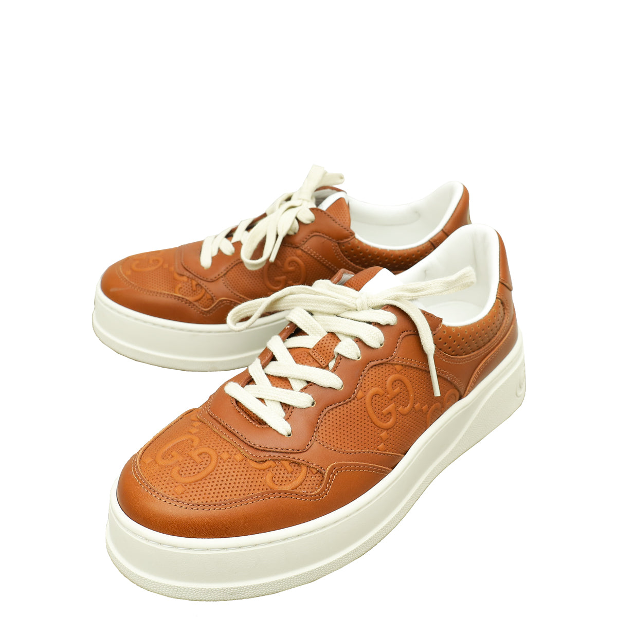 Gucci Brown GG Embossed Sneaker 40-Gucci-THE CLOSET