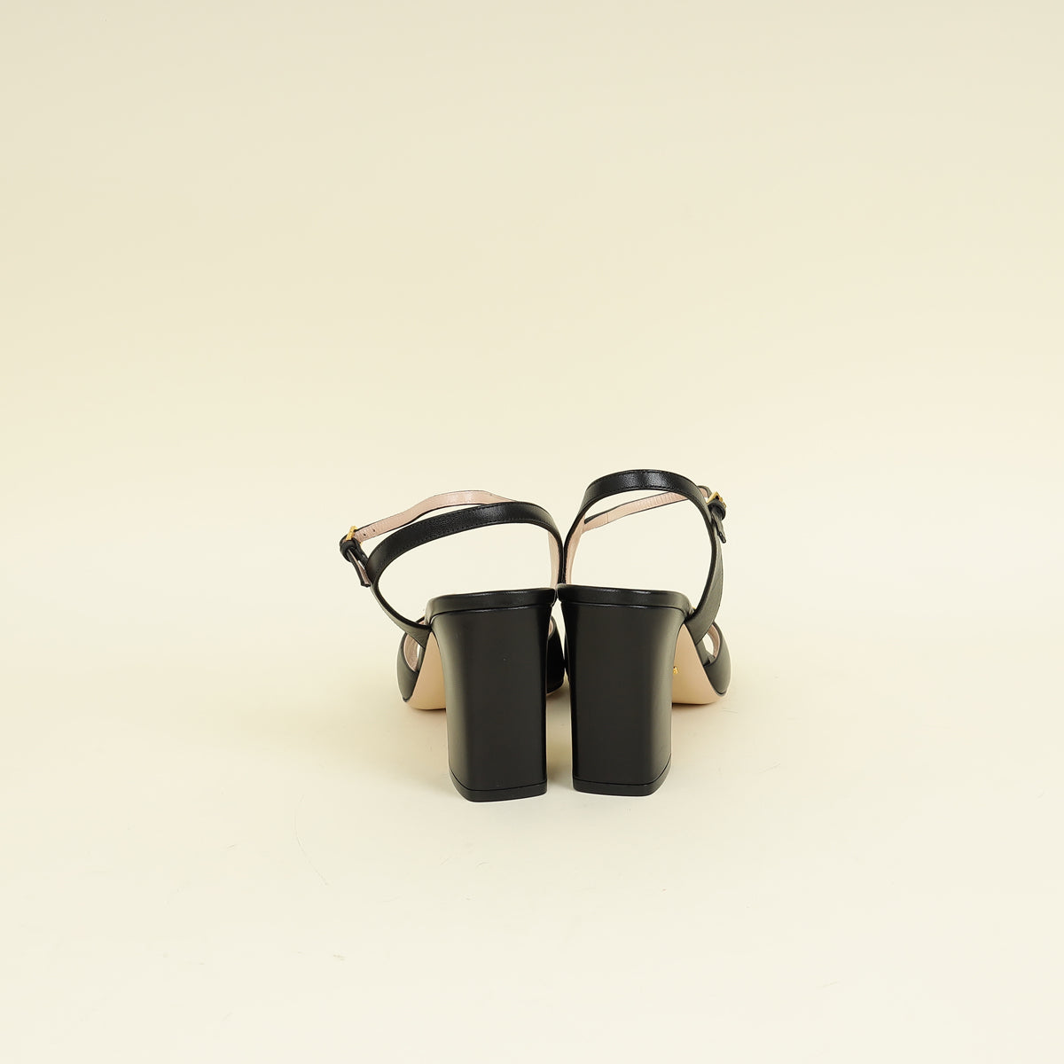 Gucci Black Horsebit Ankle Strap Mid-Heeled Sandals 40