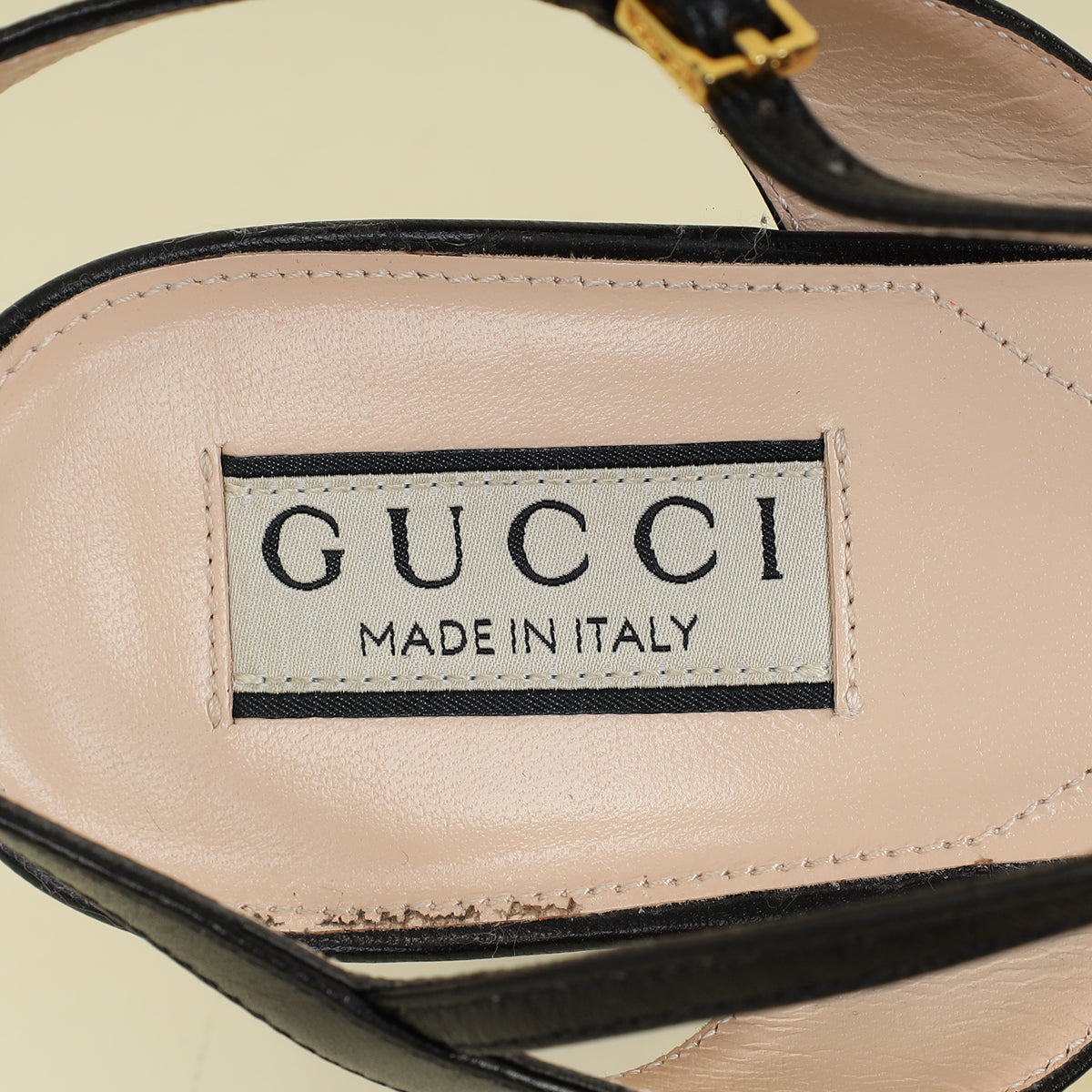 Gucci Black Horsebit Ankle Strap Mid-Heeled Sandals 40