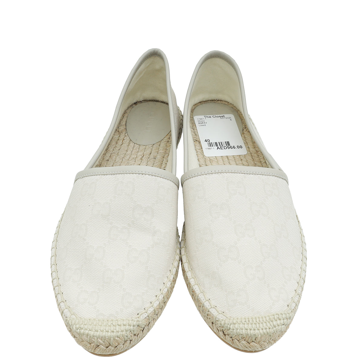 Gucci Ivory GG Espadrille 40